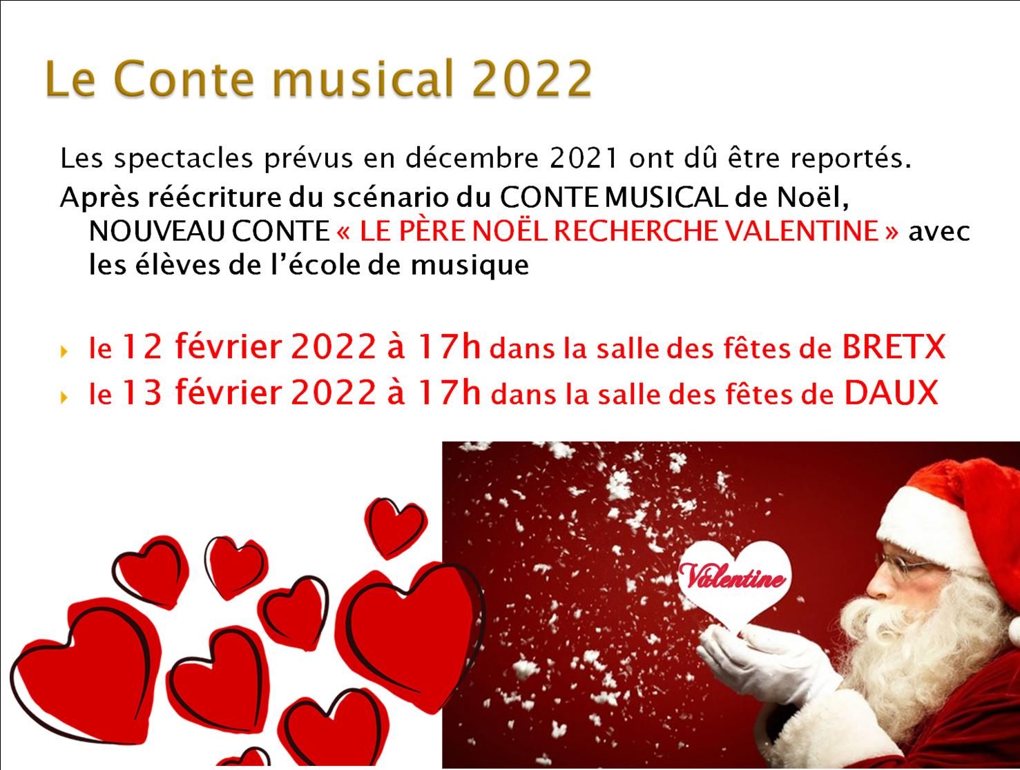 Fév 22 – Conte musical à Daux et Bretx